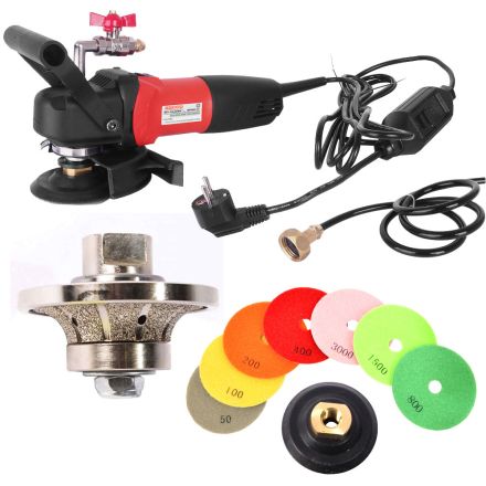 Hardin 34WVPOLSET220 3/4 Inch Radius Diamond Profile Wheel, WP800-220 4 Inch Var Speed Polisher and 8 pc 4 Inch Diamond Polishing Pad Set (220 Volt is for Europe and parts of Asia and Central America)