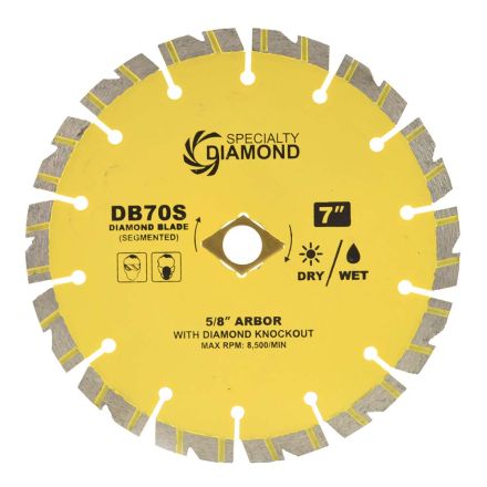 Specialty Diamond DB70S 7 Inch Performance Dry or Wet Cutting General Purpose Segmented Diamond Blade 