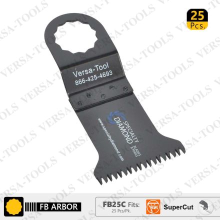 Versa Tool FB25C 45mm Japan Cut Tooth HCS Multi-Tool Saw Blades 25/Pack Fits Fein Supercut Oscillating Tools
