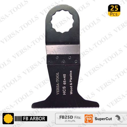 Versa Tool FB25D 65mm HCS Multi-Tool Saw Blades 25/Pack Fits Fein Supercut Oscillating Tools