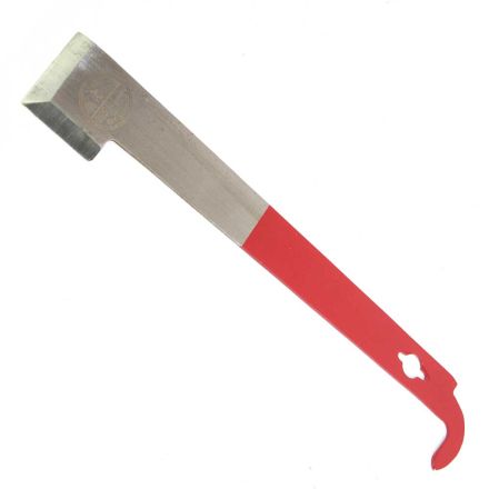 Good Land Bee Supply GLHT-REDHOOK Plastic Handle 10-1/2" Longe Stainless Steel  Hive Tool - one sharp end, 1 hook
