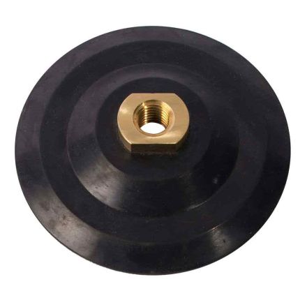 Specialty Diamond PP40 4 Inch Dia Semi Flexible Rubber Backing Pad with Hook & Loop and 5/8 Inch-11 Female Brass Nut